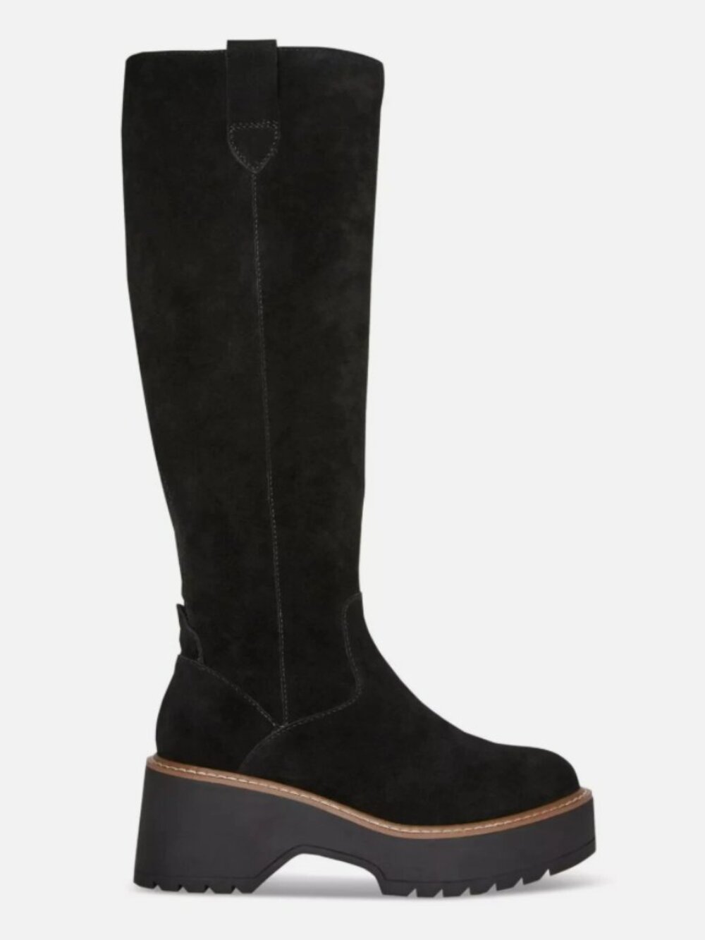 Aqua College Womens Gina Platform Boots Black Suede 9.5M - Picture 2 of 4